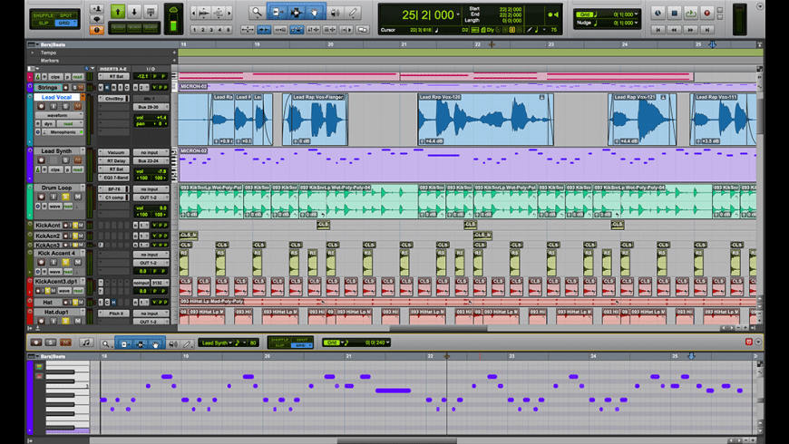 A screenshot of the digital voice recording software, Pro Tools.