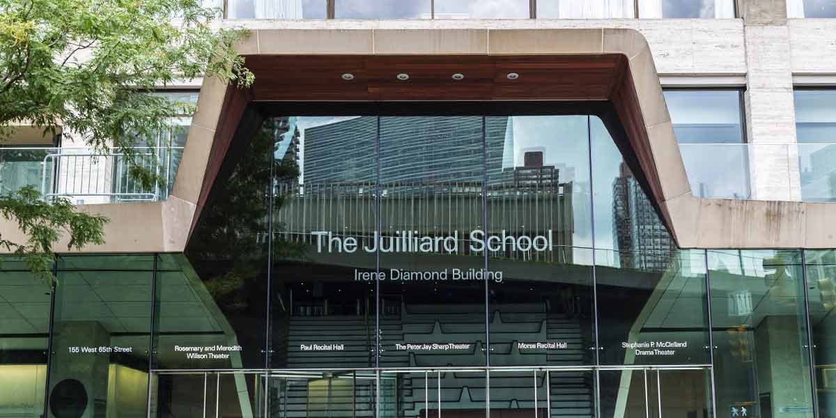 Exterior facade of the Juilliard School in New York City