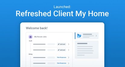 A screenshot of the refreshed version of Voices' Client My Home Dashboard