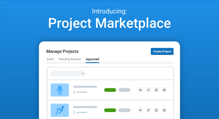 Introducing Project Marketplace: Graphic of Managing Projects on Voices