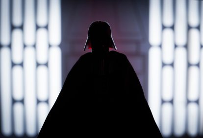 Silhouette of Star Wars Sith Lord Darth Vader - Hasbro action figure