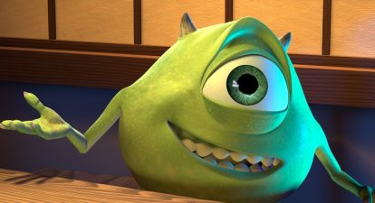 Mike Wazowski, the green, one-eyed monster from the Pixar film Monsters, Inc.