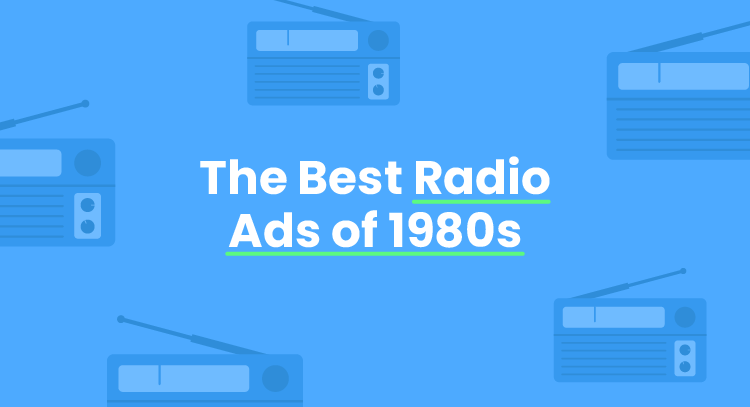 An animated image that says 'The Best Radio Ads of 1980s'