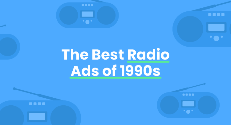An animated image that says 'The Best Radio Ads of 1990s'