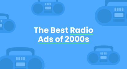 An animated image that says 'The Best Radio Ads of 2000s'