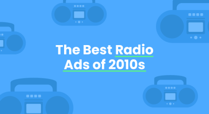 An animated image that says 'The Best Radio Ads of 2010s'