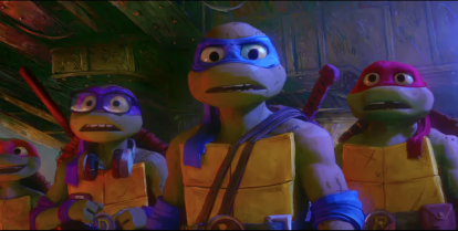 An animated image of the new teenage mutant ninja turtles movies.