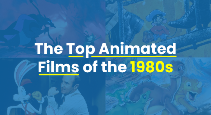 An animated image that says 'The Top Animated Films of the 1980s'