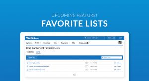 New Favorites feature for clients at Voices.com