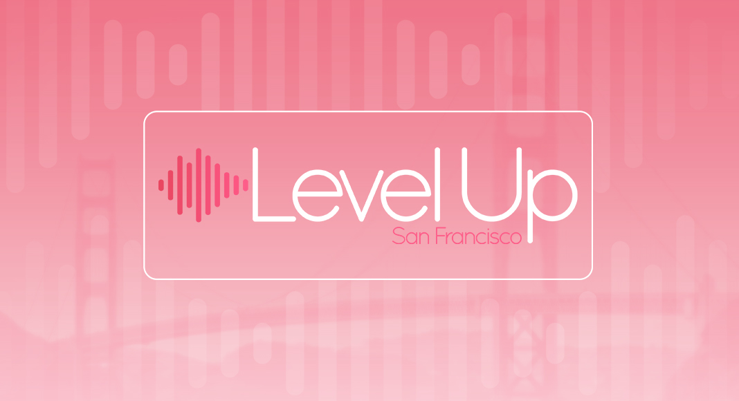 Pink banner that says LevelUp San Francisco