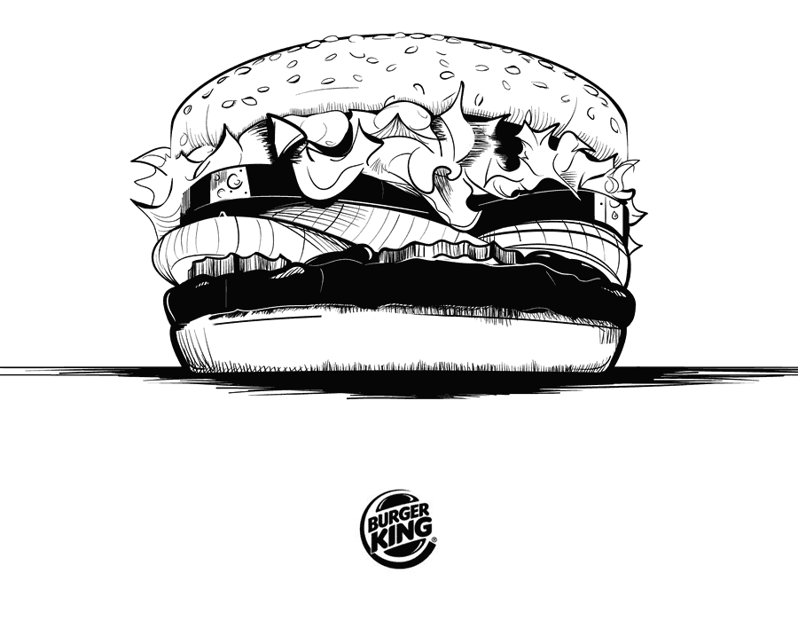 Antony Hare's illustration of the Burger King Whopper
