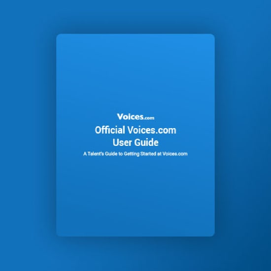 The cover of the Official Voices.com User Guide.