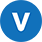 Voices favicon, blue with transparent background.