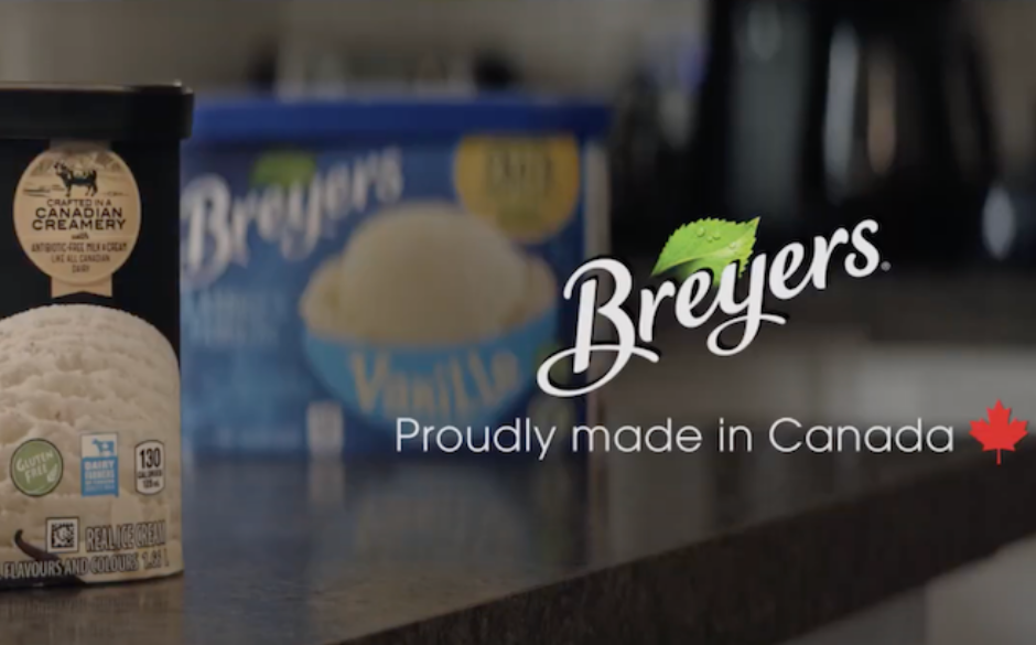 Breyer's Ice Cream tubs, with 