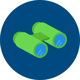 A pair of green binoculars.
