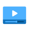 An icon of a video player.